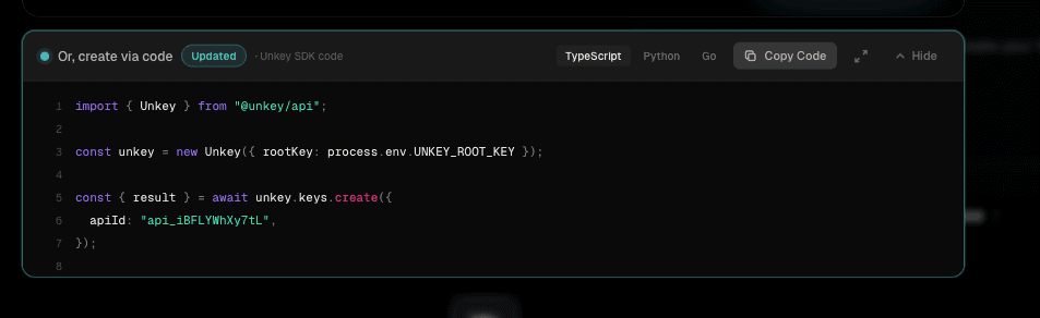 Code panel feedback after